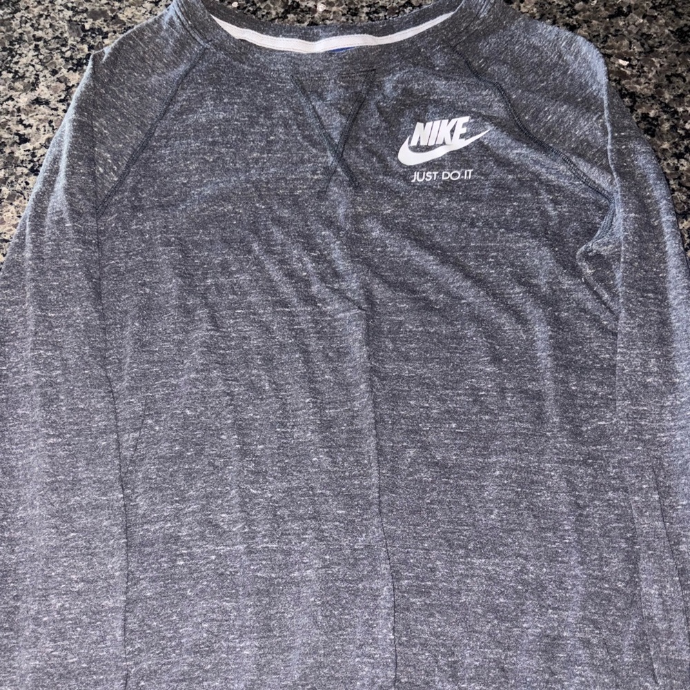 Nike Heather Gray Long Sleeve Tee Womens Large